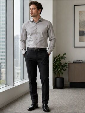 velcro dress shoes Shop Calvin Klein Slim Fit Gray Washable Dress Pants main image 1